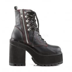 Demonia ASSAULT-100 Black Vegan Leather Ankle Boot