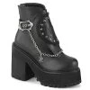 Demonia ASSAULT-55 Black Vegan Leather Ankle Boot