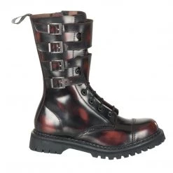 Demonia Boots ATTACK-10 Burgundy Rub-Off Leather Calf Boot