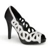 Pin Up Couture AVA-12 Black-Silver Satin Shoes 1 Pin Up Couture AVA-12 Black-Silver Satin Shoes