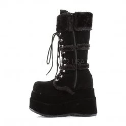 Demonia BEAR-202 Black Vegan Suede Calf Boot Boots