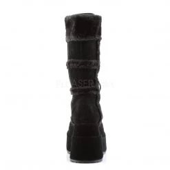 Demonia BEAR-202 Black Vegan Suede Calf Boot Boots
