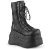 Demonia BEAR-265 Black Vegan Leather Mid-Calf Boot Boots