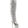 Pleaser Boots BEJEWELED-3019RSF-7 Silver Metallic Pu Boot