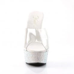 Pleaser BEJEWELED-601DM Clear/Silver Rhinestone Slide Shoes