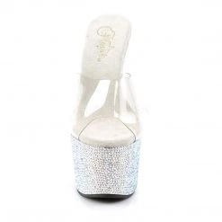 Pleaser BEJEWELED-701DM Clear/Silver Rhinestone Slide