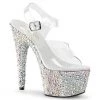 Pleaser Shoes BEJEWELED-708MS Clear/Silver Rhinestone Platform Sandal 1 Pleaser Shoes BEJEWELED-708MS Clear/Silver Rhinestone Platform Sandal