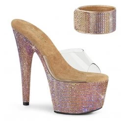 Pleaser BEJEWELED-712RS Clear/Rose Gold Multi Rhinestone Platform Sandal