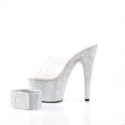 Pleaser Shoes BEJEWELED-712RS Clear/Silver Rhinestone Platform Sandal 11 Pleaser Shoes BEJEWELED-712RS Clear/Silver Rhinestone Platform Sandal