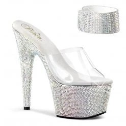 Pleaser Shoes BEJEWELED-712RS Clear/Silver Rhinestone Platform Sandal 15 Pleaser Shoes BEJEWELED-712RS Clear/Silver Rhinestone Platform Sandal