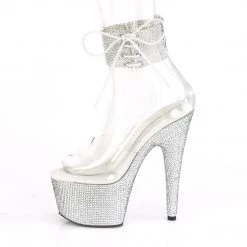 Pleaser Shoes BEJEWELED-724RS Clear/Silver Rhinestone Platform Sandal