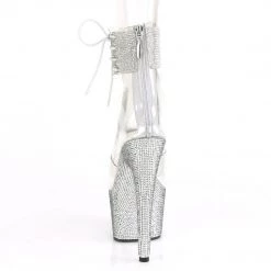 Pleaser Shoes BEJEWELED-724RS Clear/Silver Rhinestone Platform Sandal