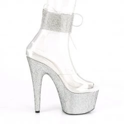 Pleaser Shoes BEJEWELED-724RS Clear/Silver Rhinestone Platform Sandal