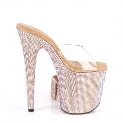 Pleaser Shoes BEJEWELED-812RS Clear/Rose Gold Multi Rhinestone Platform Sandal