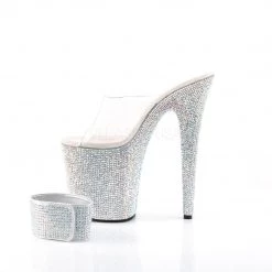 Pleaser BEJEWELED-812RS Clear/Silver Rhinestone Platform Sandal 8 Pleaser BEJEWELED-812RS Clear/Silver Rhinestone Platform Sandal