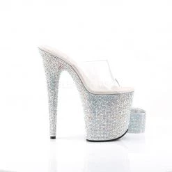 Pleaser BEJEWELED-812RS Clear/Silver Rhinestone Platform Sandal 10 Pleaser BEJEWELED-812RS Clear/Silver Rhinestone Platform Sandal