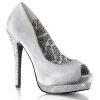 Bordello BELLA-12R Silver Satin Rhinestone