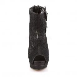Fabulicious BELLA-28 Black Satin-Lace Boots