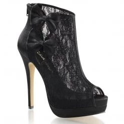 Fabulicious BELLA-28 Black Satin-Lace Boots