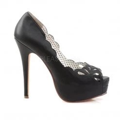 Pin Up Couture BELLA-30 Black Faux Leather