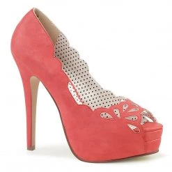 Pin Up Couture BELLA-30 Coral Faux Leather Shoes