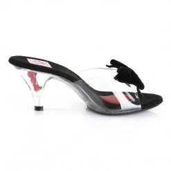 Pin Up Couture BELLE-301BOW Clear-Black/Clear Shoes