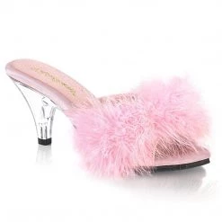 Fabulicious BELLE-301F Baby Pink Pu-Fur/Clear