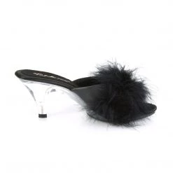 Fabulicious New Arrivals BELLE-301F Black Pu-Fur/Clear