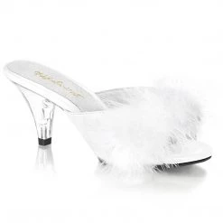 Fabulicious BELLE-301F White Pu-Fur/Clear