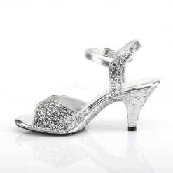 Fabulicious BELLE-309G Silver Glitter Shoes