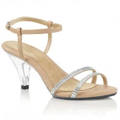 Fabulicious BELLE-316 Nude Faux Leather/Clear Shoes
