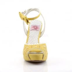 Pin Up Couture BETTIE-01 Yellow Faux Leather Shoes