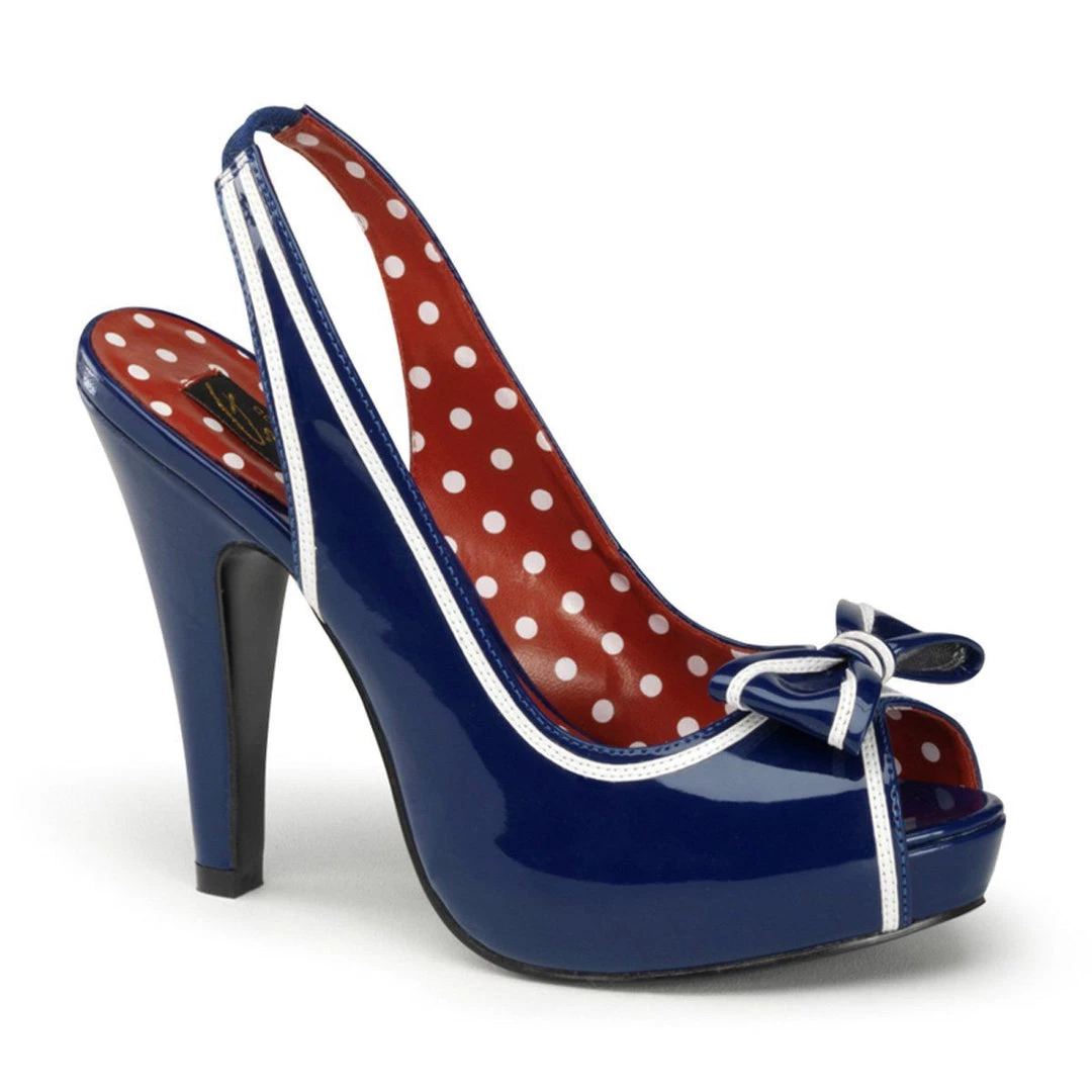 Pin Up Couture BETTIE-05 Navy Blue Patent Shoes 8 Pin Up Couture BETTIE-05 Navy Blue Patent Shoes