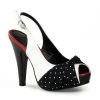 Pin Up Couture Shoes BETTIE-09 White Patent-Black Fabric