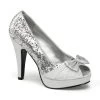 Pin Up Couture BETTIE-10 Silver Glitter-Satin