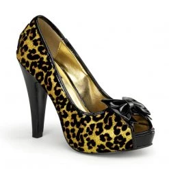 Pin Up Couture BETTIE-12 Gold Glitter (Cheetah Print)