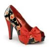 Pin Up Couture BETTIE-13 Black Patent-Red (Sacred Hearts)