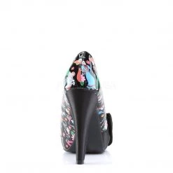 Pin Up Couture Shoes BETTIE-13 Black Patent (Muertos Print)