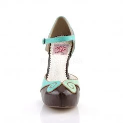 Pin Up Couture BETTIE-17 Teal-Brown Faux Leather