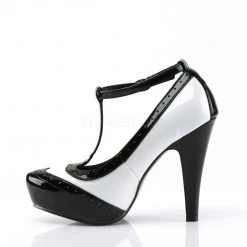 Pin Up Couture Shoes BETTIE-22 Black-White Patent
