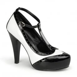 Pin Up Couture Shoes BETTIE-22 Black-White Patent