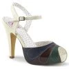 Pin Up Couture BETTIE-27 Cream Multi Faux Leather Shoes