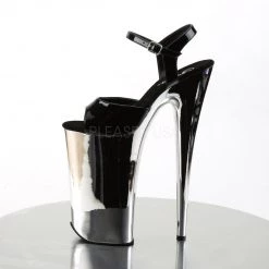 Pleaser Shoes BEYOND-009 Black/Silver Chrome Platform Sandal