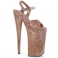 Pleaser Shoes BEYOND-010LG Rose Gold Glitter/Rose Gold Glitter Platform Sandal
