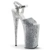 Pleaser BEYOND-010LG Silver Glitter Platform Sandal Shoes