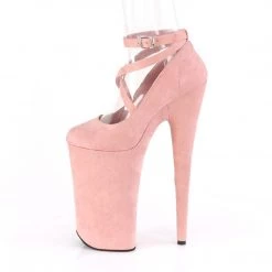 Pleaser BEYOND-087FS Baby Pink Faux Suede/Baby Pink Faux Suede Pump
