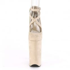 Pleaser BEYOND-087FS Beige Faux Suede/Beige Faux Suede Pump Shoes