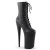 Pleaser Boots BEYOND-1020 Black Faux Leather Ankle Boot