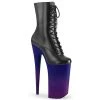 Pleaser BEYOND-1020BP Black Faux Leather/Blue-Purple Ombre Ankle Boot Boots