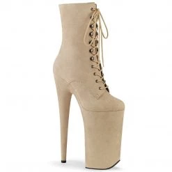 Pleaser BEYOND-1020FS Beige Faux Suede/Beige Faux Suede Ankle Boot